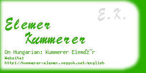 elemer kummerer business card